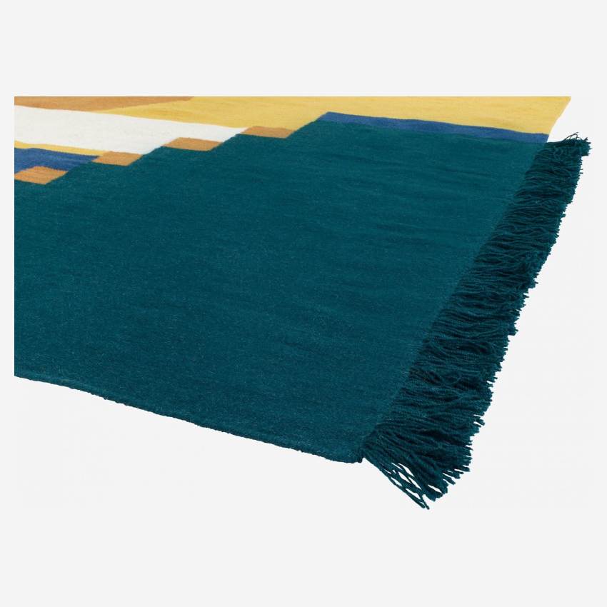 Gewebter Teppich aus Wolle - 170 x 240 cm - Gelb