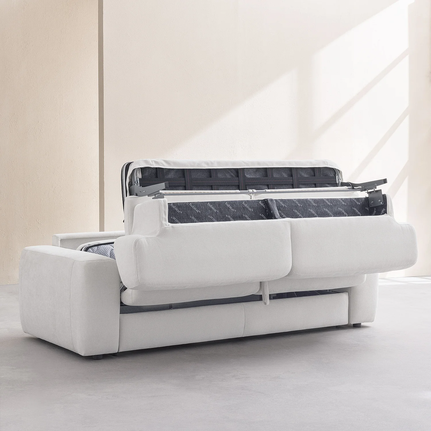 Divano letto 3 posti - Letto 160 cm - Materasso 16 cm - Tessuto Atrani Grigio - 4