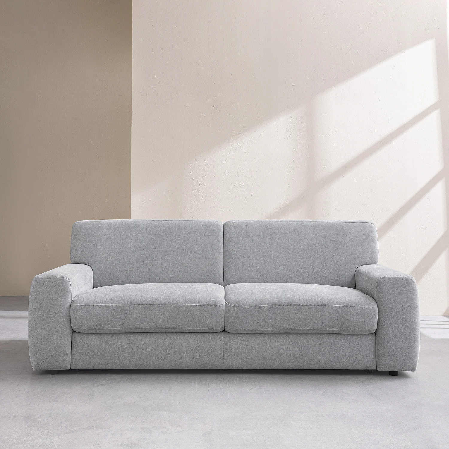 Divano letto 3 posti - Letto 160 cm - Materasso 16 cm - Tessuto Atrani Grigio - 1