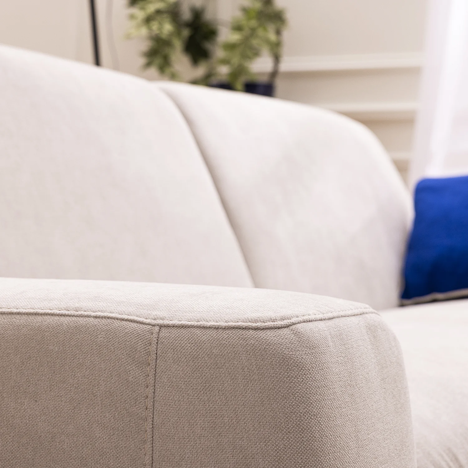 Divano letto 3 posti - Letto 160 cm - Materasso 16 cm - Tessuto Atrani Crema - 6