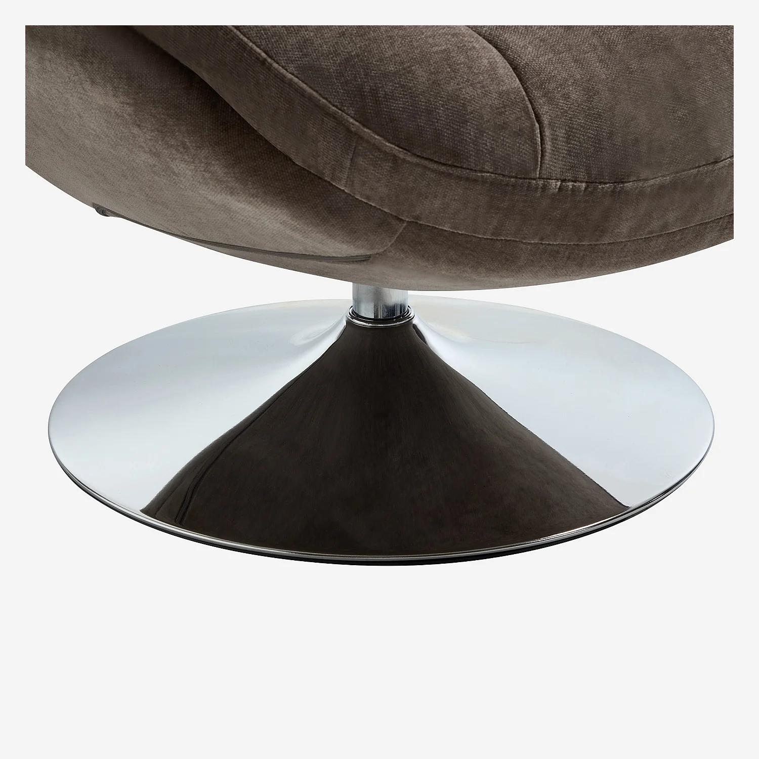 Sillón giratorio en tejido y metal cromado - Topo - 6