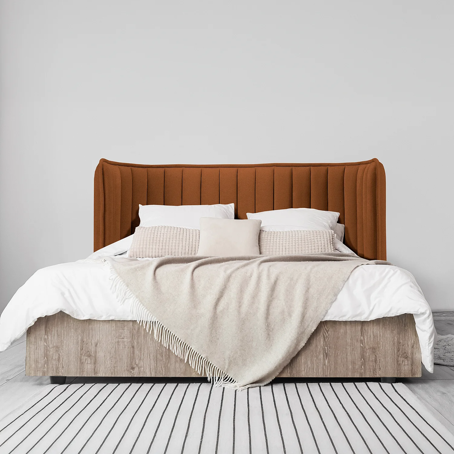 Stoffen hoofdbord 244 x 102 cm - Terracotta - 1