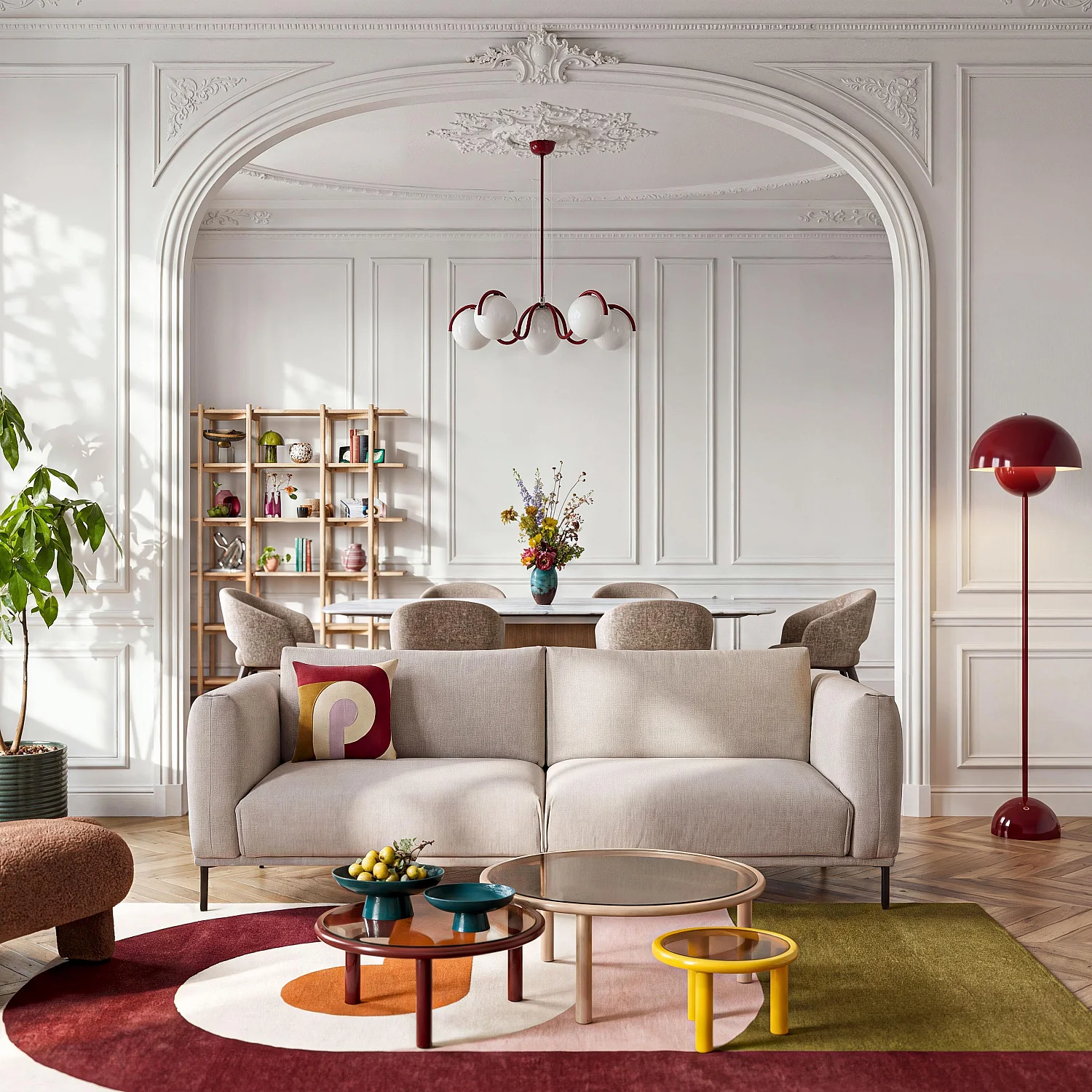 3-Sitzer Stoffsofa - Polargrau - 1