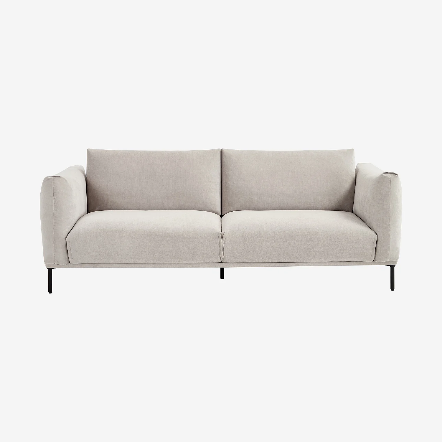 Canapé 3 places en tissu - Gris polaire - 1