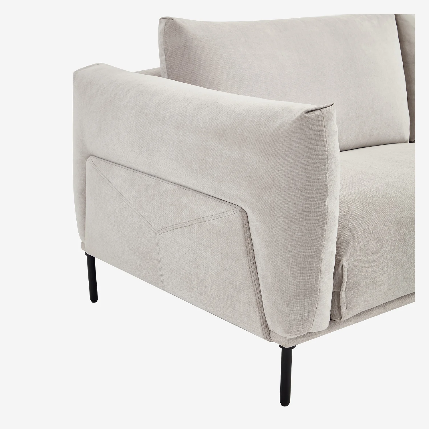 Canapé 3 places en tissu - Gris polaire - 2