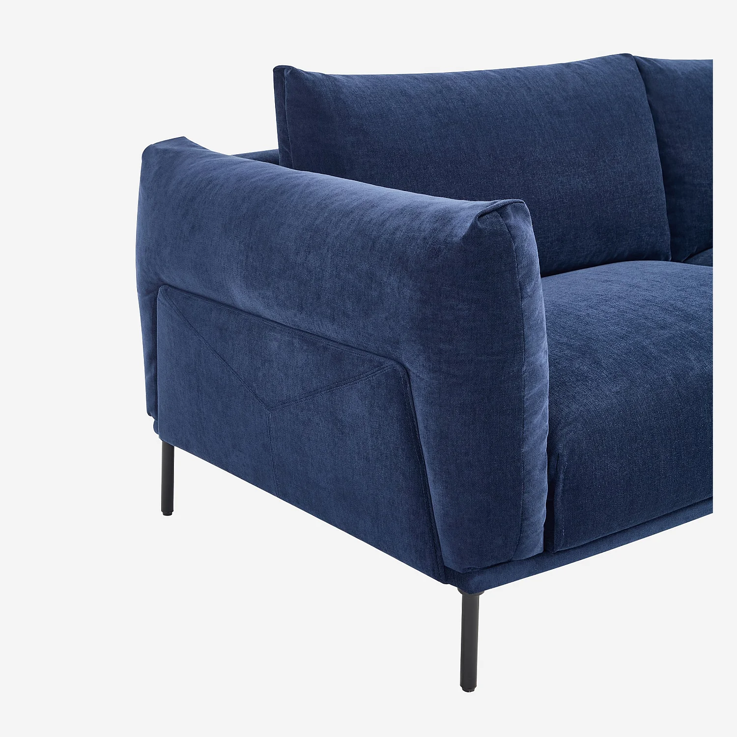 Canapé 3 places en tissu - Bleu nuit - 2