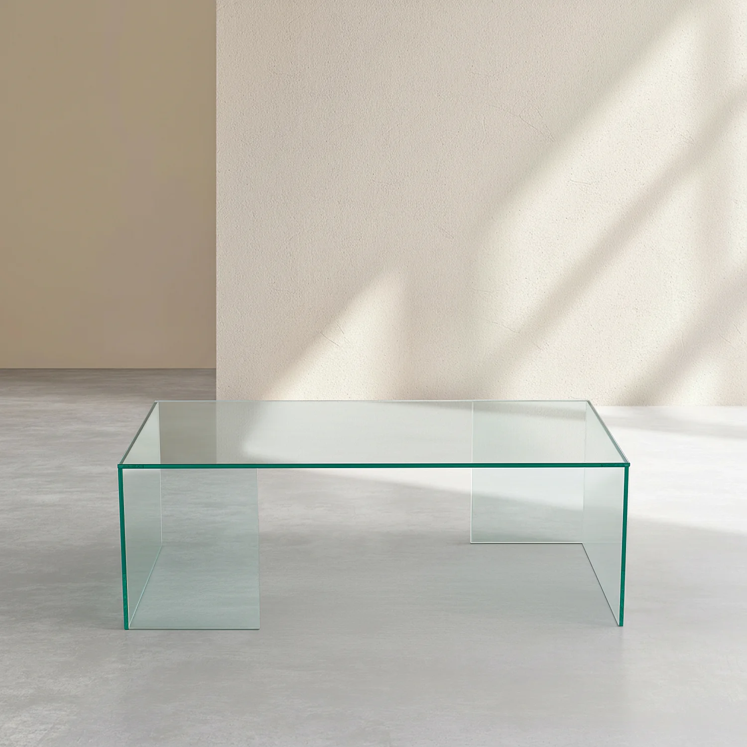 Rechteckiger Couchtisch aus gehärtetem Glas - Transparent - Design by Céline Mognon Fichet - 1