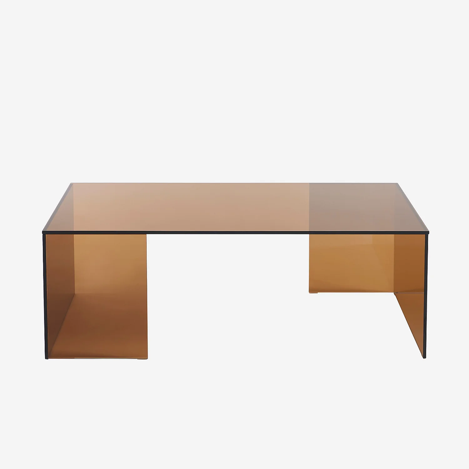Table basse rectangulaire en verre trempé - Marron ambré - Design by Céline Mognon Fichet - 1