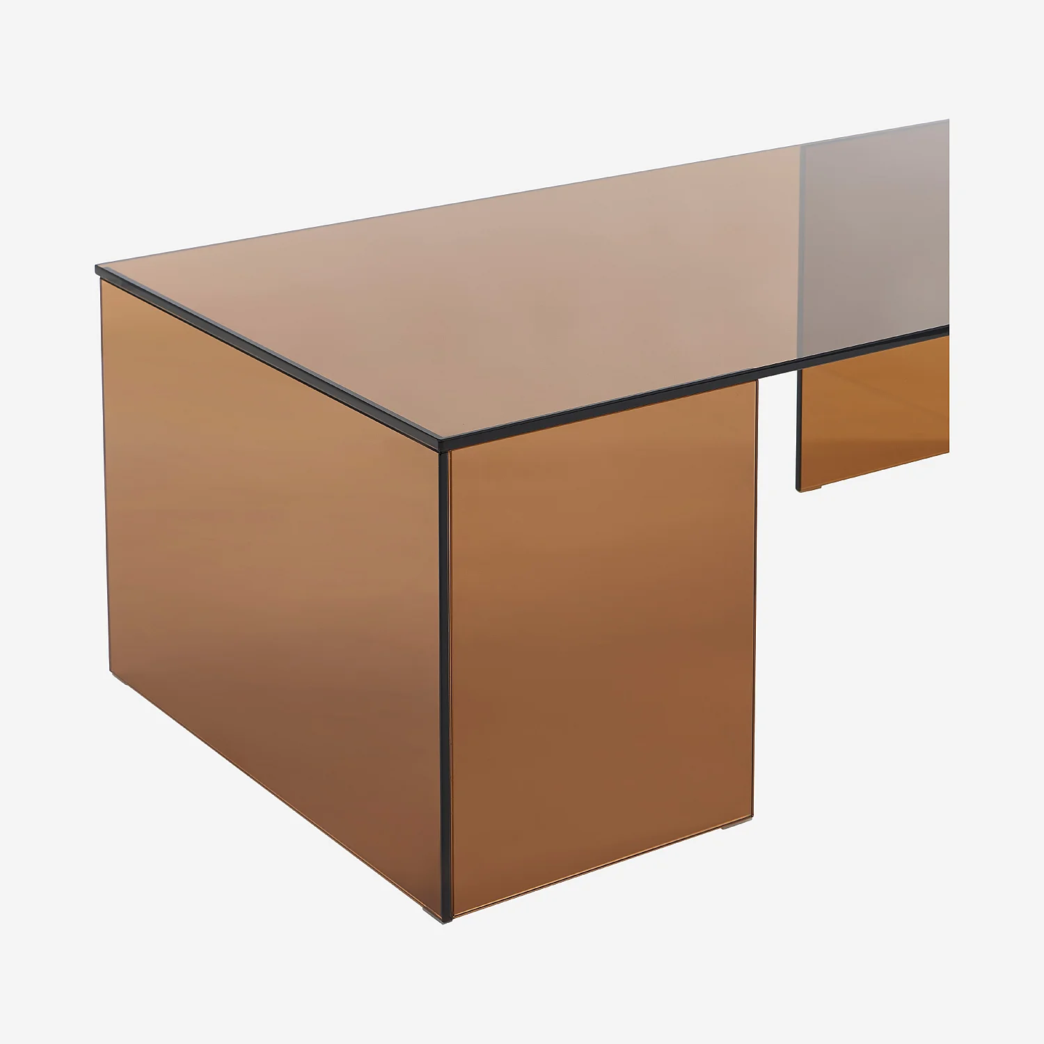 Mesa de centro rectangular de vidrio templado - Ámbar - Design by Céline Mognon Fichet - 2