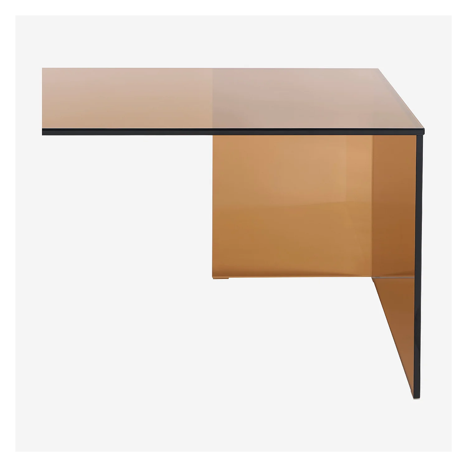 Tavolino rettangolare in vetro temperato - Marrone ambrato - Design by Céline Mognon Fichet - 4