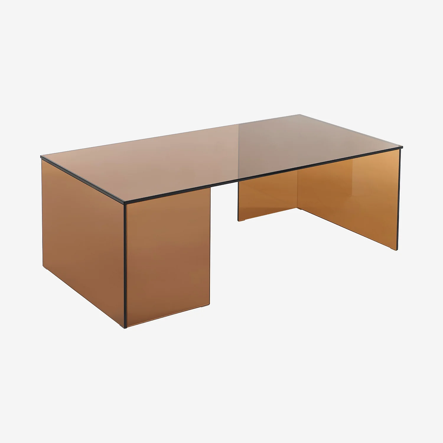 Tavolino rettangolare in vetro temperato - Marrone ambrato - Design by Céline Mognon Fichet - 5
