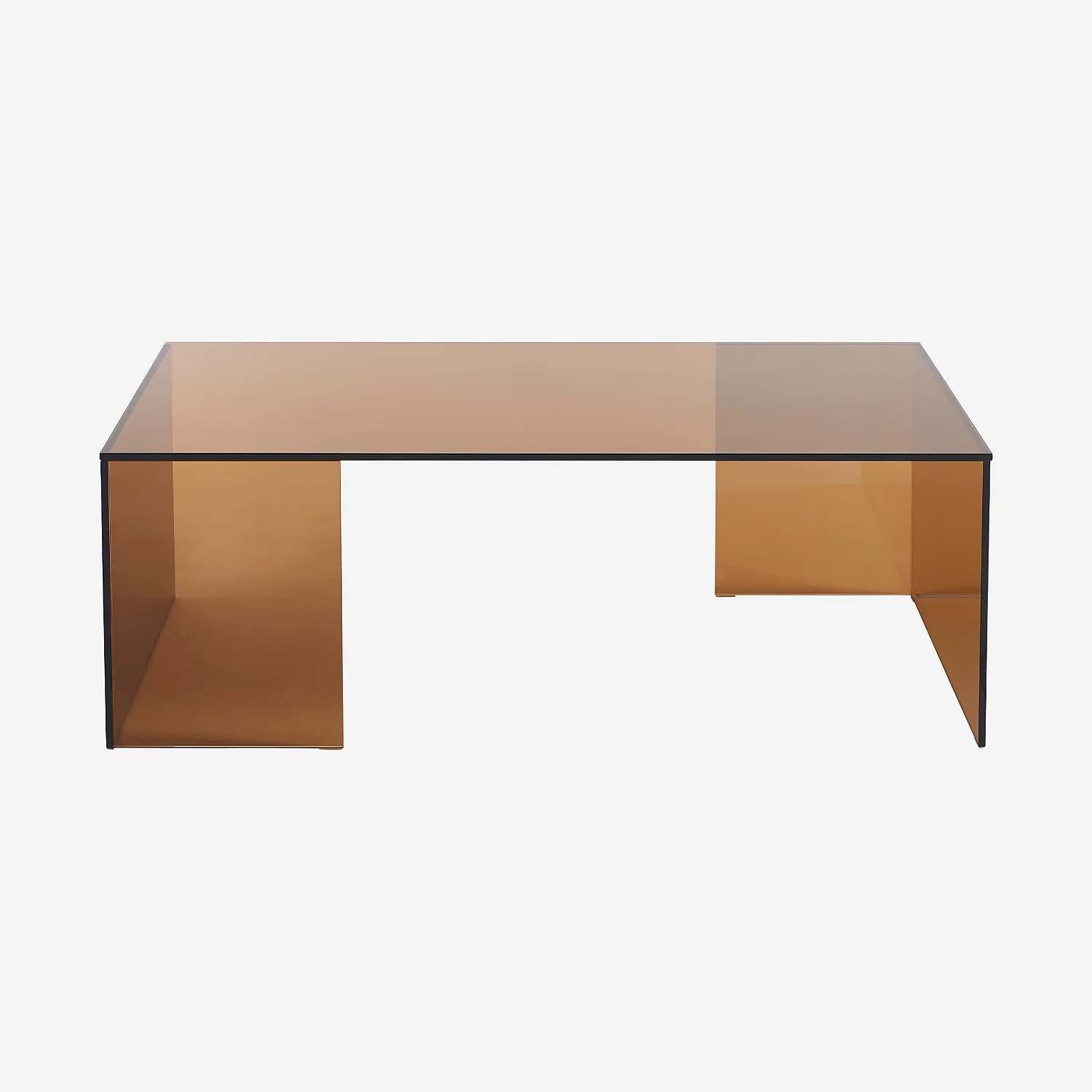 Tavolino rettangolare in vetro temperato - Marrone ambrato - Design by Céline Mognon Fichet - 1