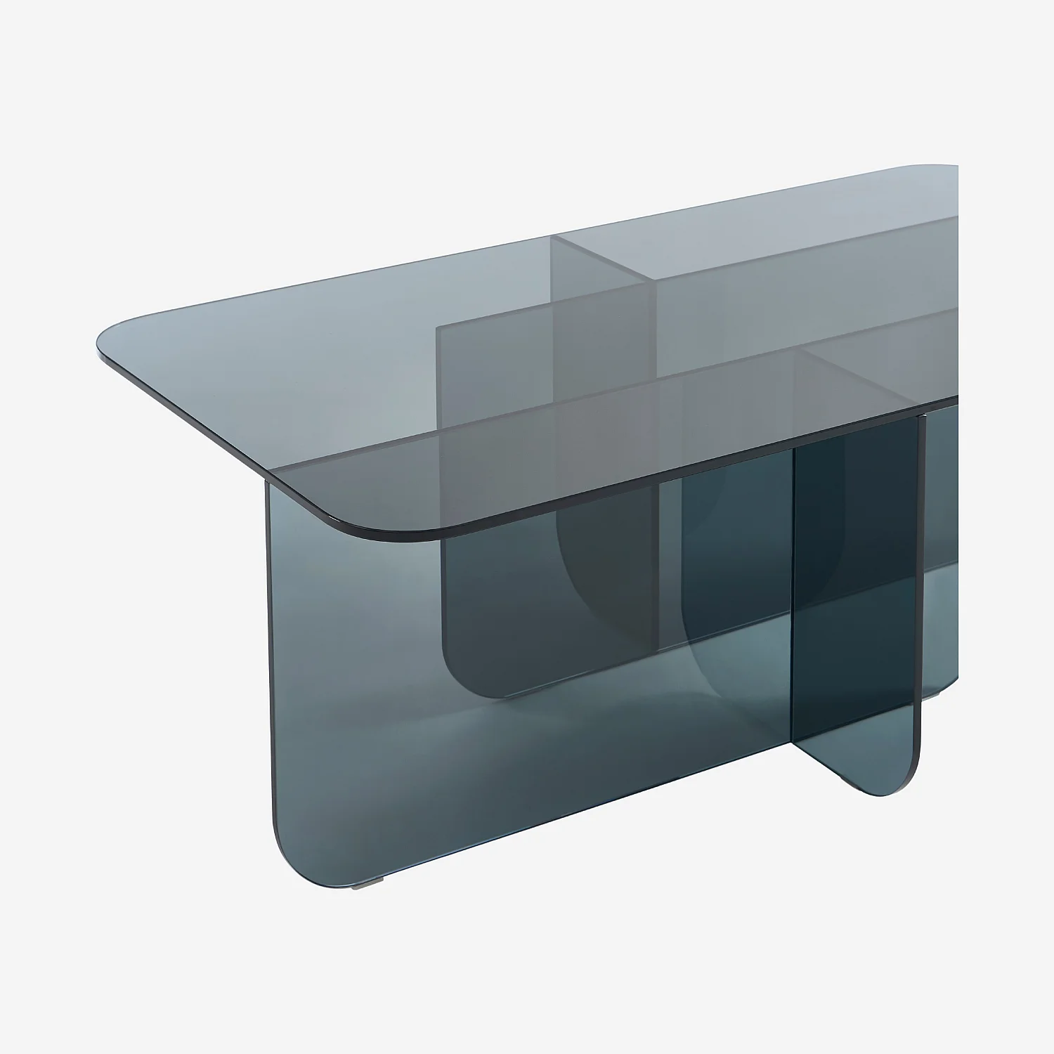 Mesa de centro rectangular de vidrio templado - Gris ahumado - Design by Céline Mognon Fichet - 2