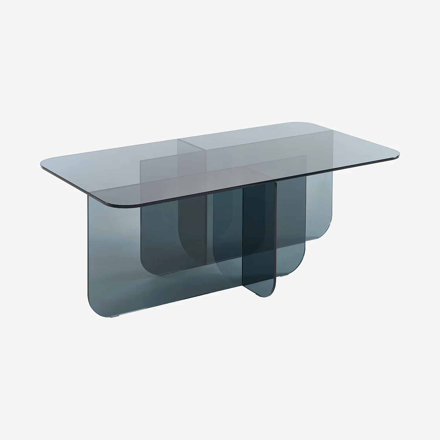 Mesa de centro rectangular de vidrio templado - Gris ahumado - Design by Céline Mognon Fichet - 3