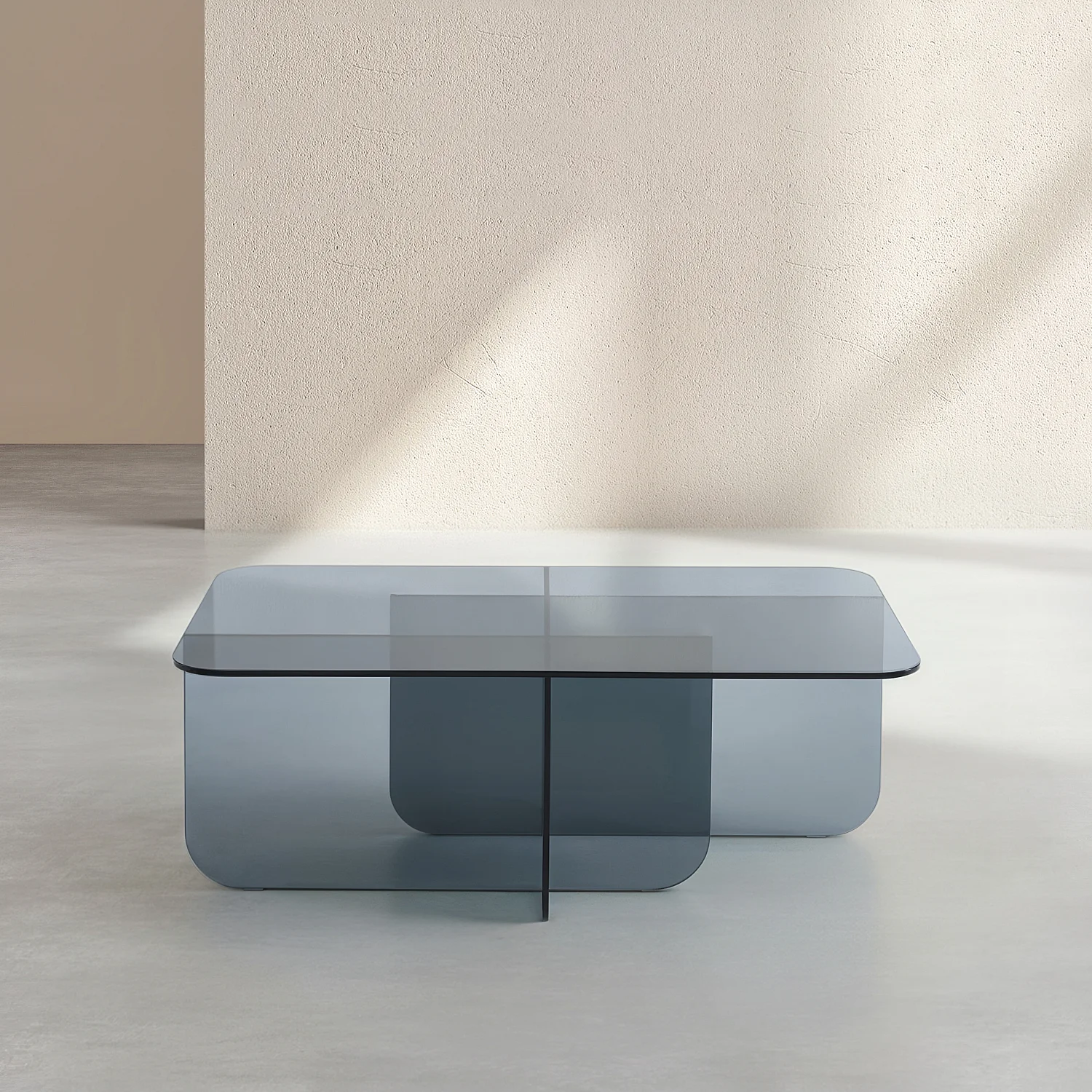 Mesa de centro rectangular em vidro temperado - Cinzento fumado - Design by Céline Mognon Fichet - 2