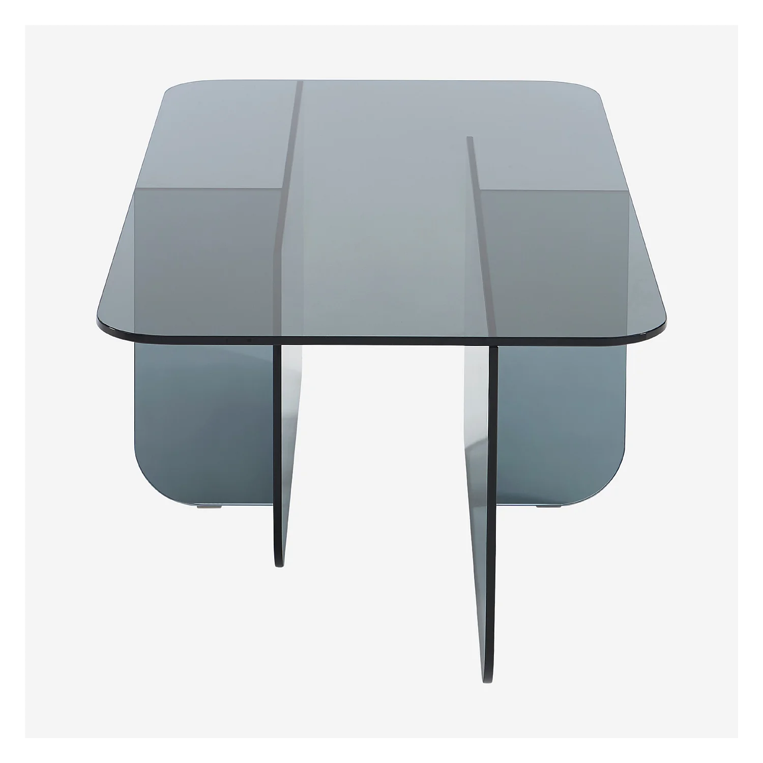 Tavolino rettangolare in vetro temperato - Grigio fumé - Design by Céline Mognon Fichet - 4