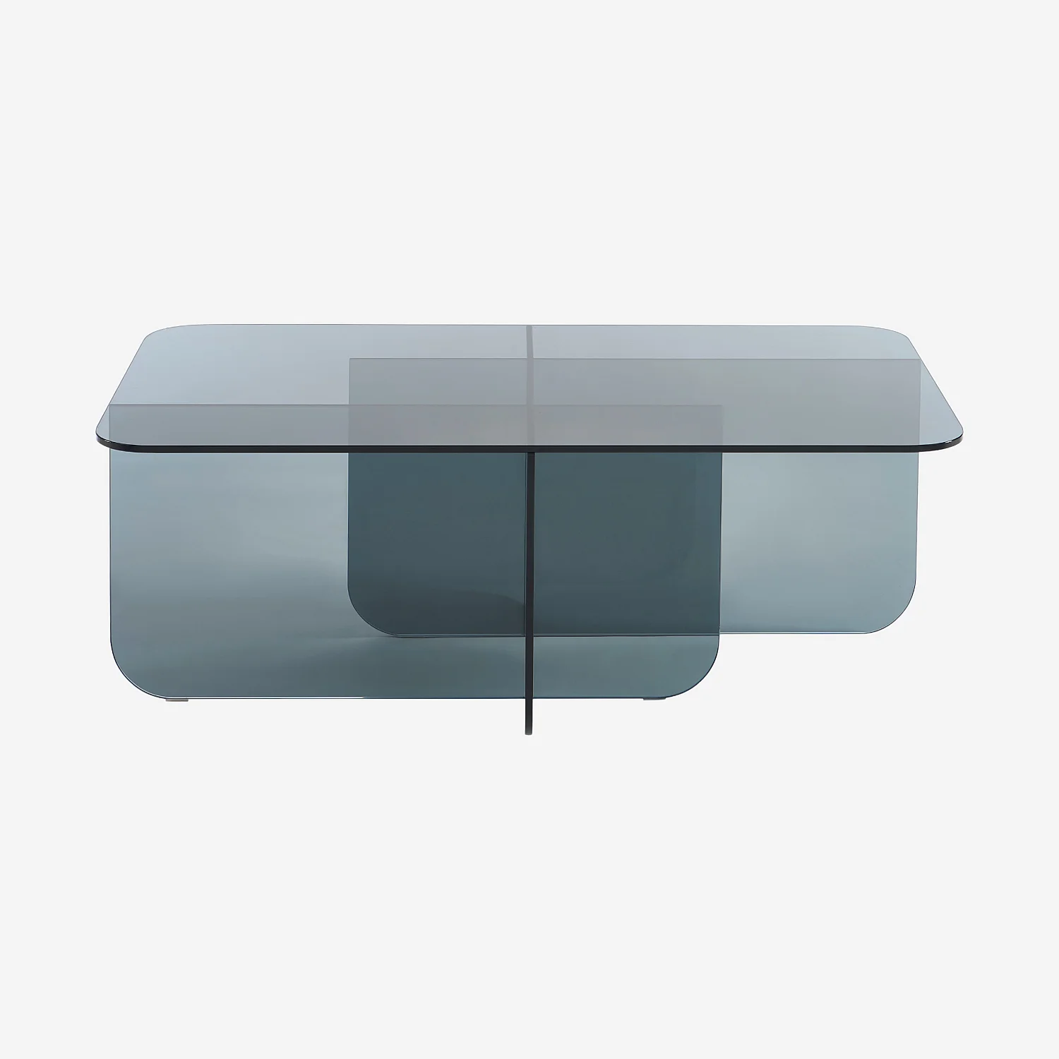 Tavolino rettangolare in vetro temperato - Grigio fumé - Design by Céline Mognon Fichet - 1