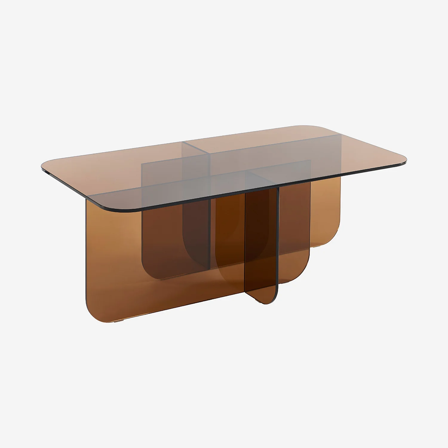 Table basse rectangulaire en verre trempé - Marron ambré - Design by Céline Mognon Fichet - 3