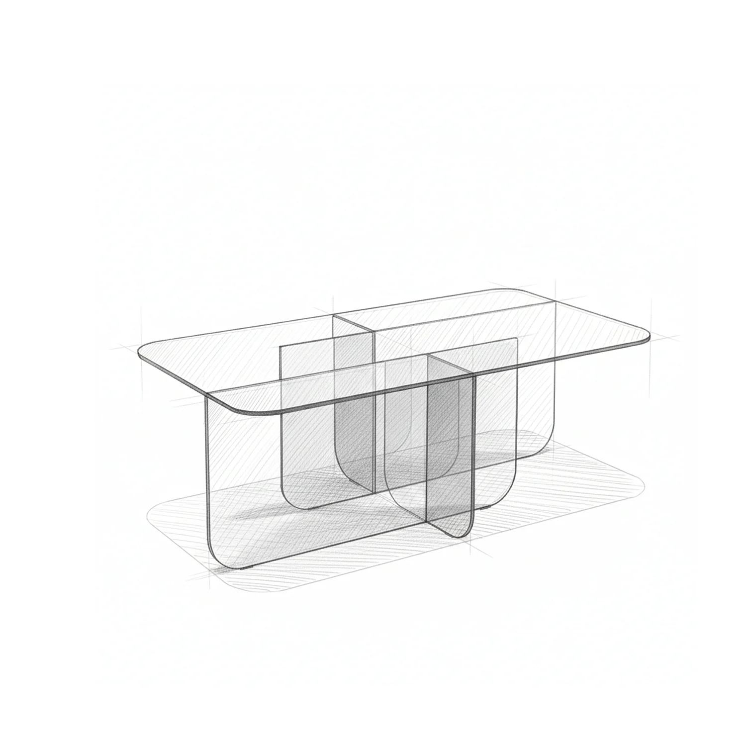 Rechthoekige salontafel van gehard glas - Amberbruin - Design by Céline Mognon Fichet - 7