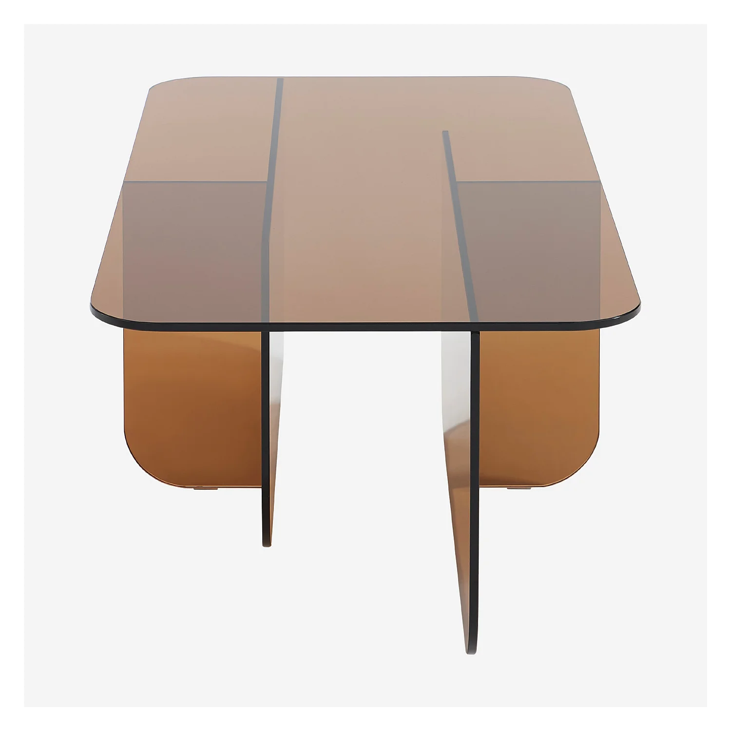 Tavolino rettangolare in vetro temperato - Marrone ambrato - Design by Céline Mognon Fichet - 4