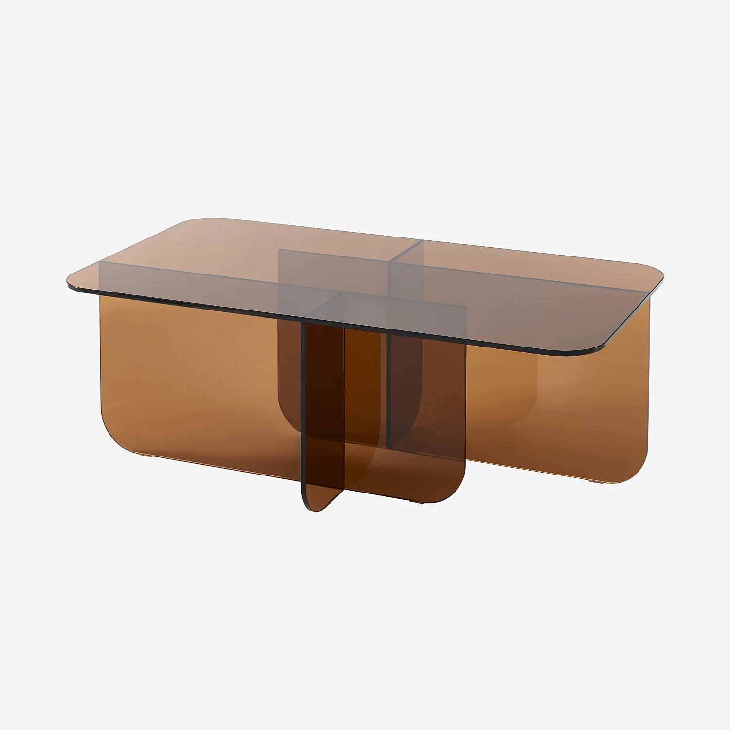 Tavolino rettangolare in vetro temperato - Marrone ambrato - Design by Céline Mognon Fichet - 5