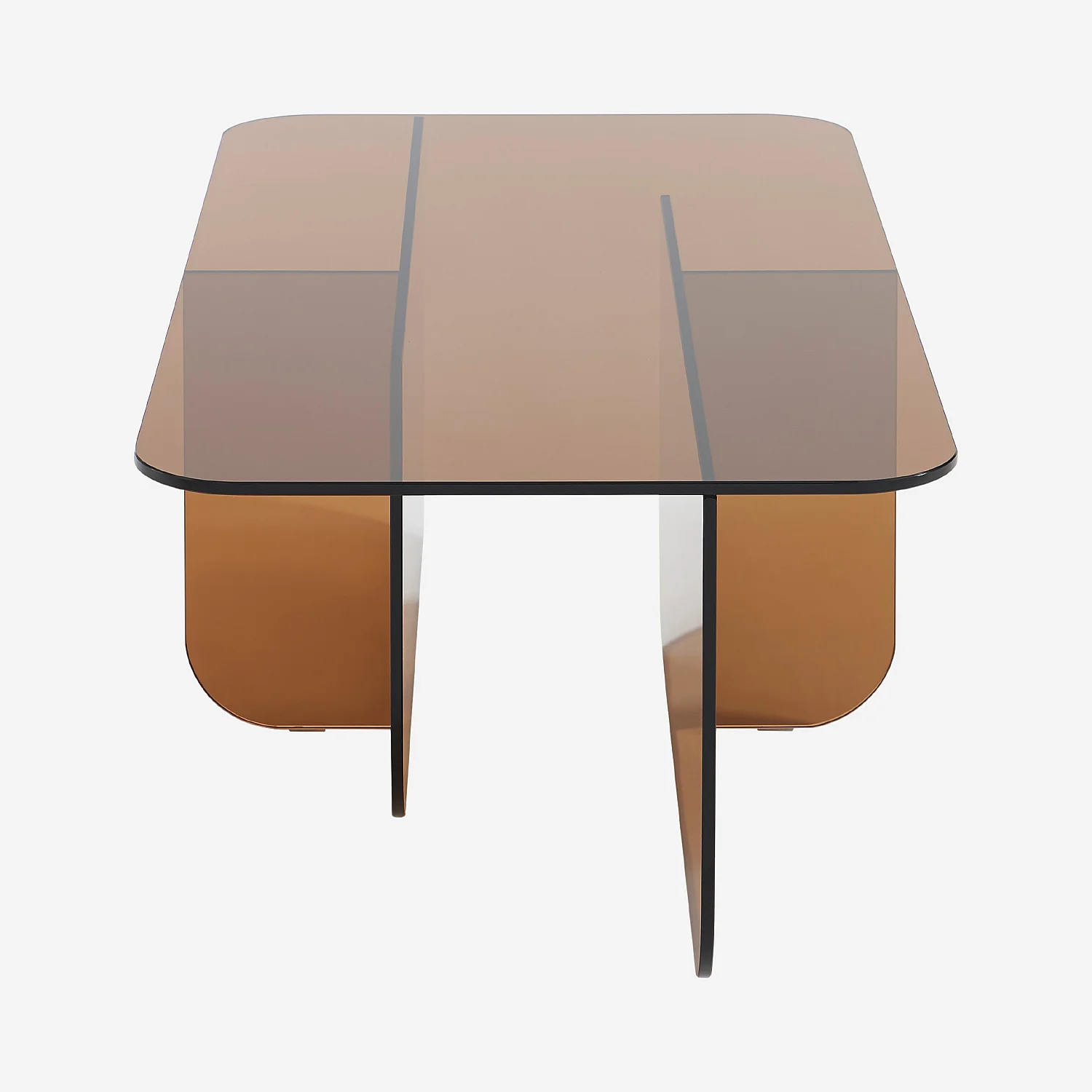 Tavolino rettangolare in vetro temperato - Marrone ambrato - Design by Céline Mognon Fichet - 4
