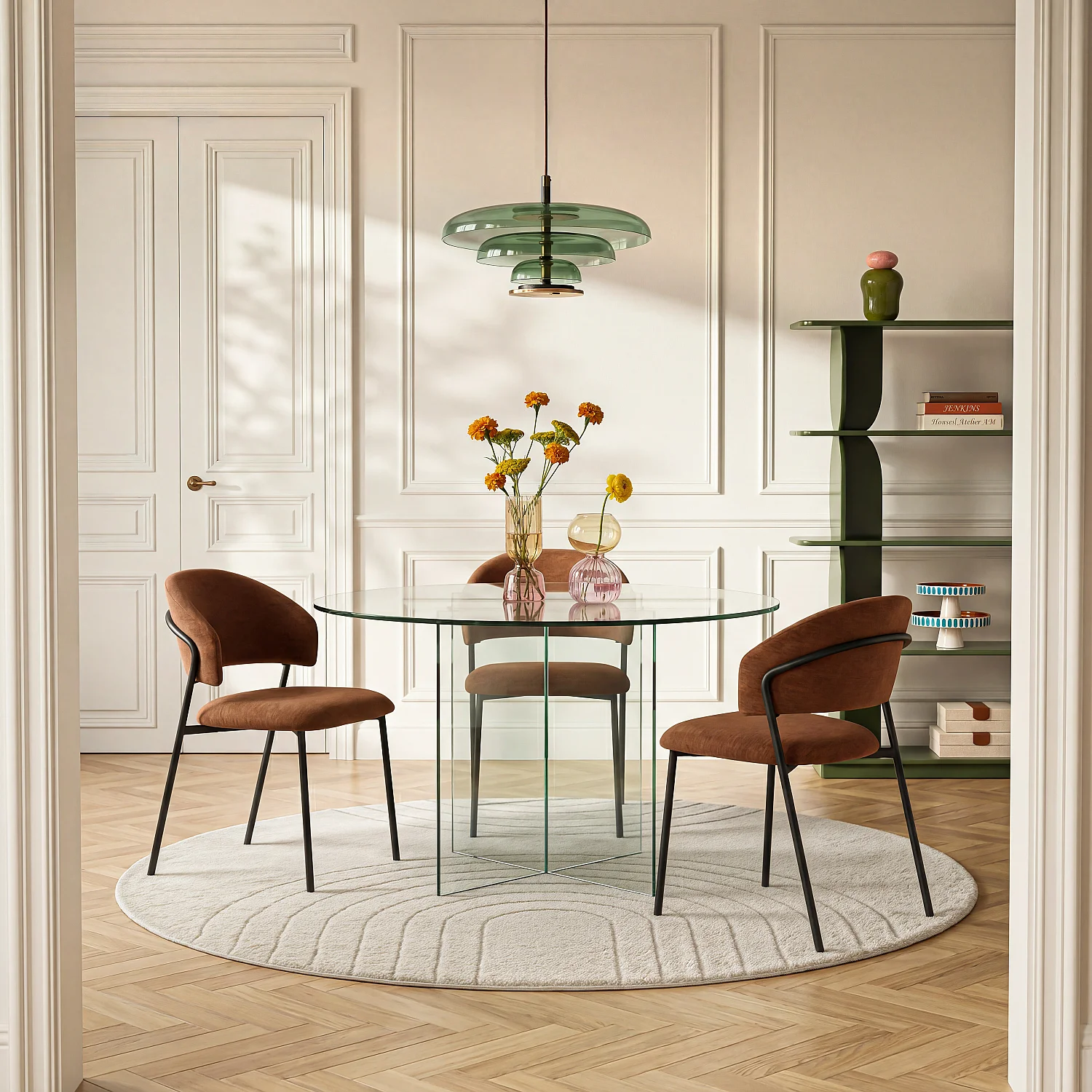 Rond tafelblad van gehard glas - Transparant - Design by Céline Mognon Fichet - 1