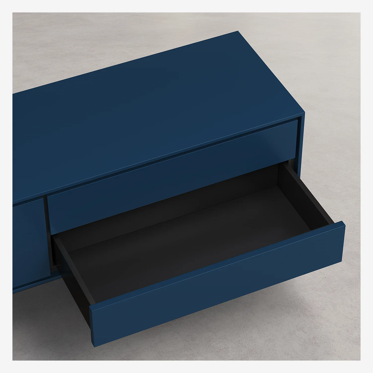 Meuble TV 2 portes et 2 tiroirs - Bleu pétrole - Design by Céline Mognon Fichet - 3