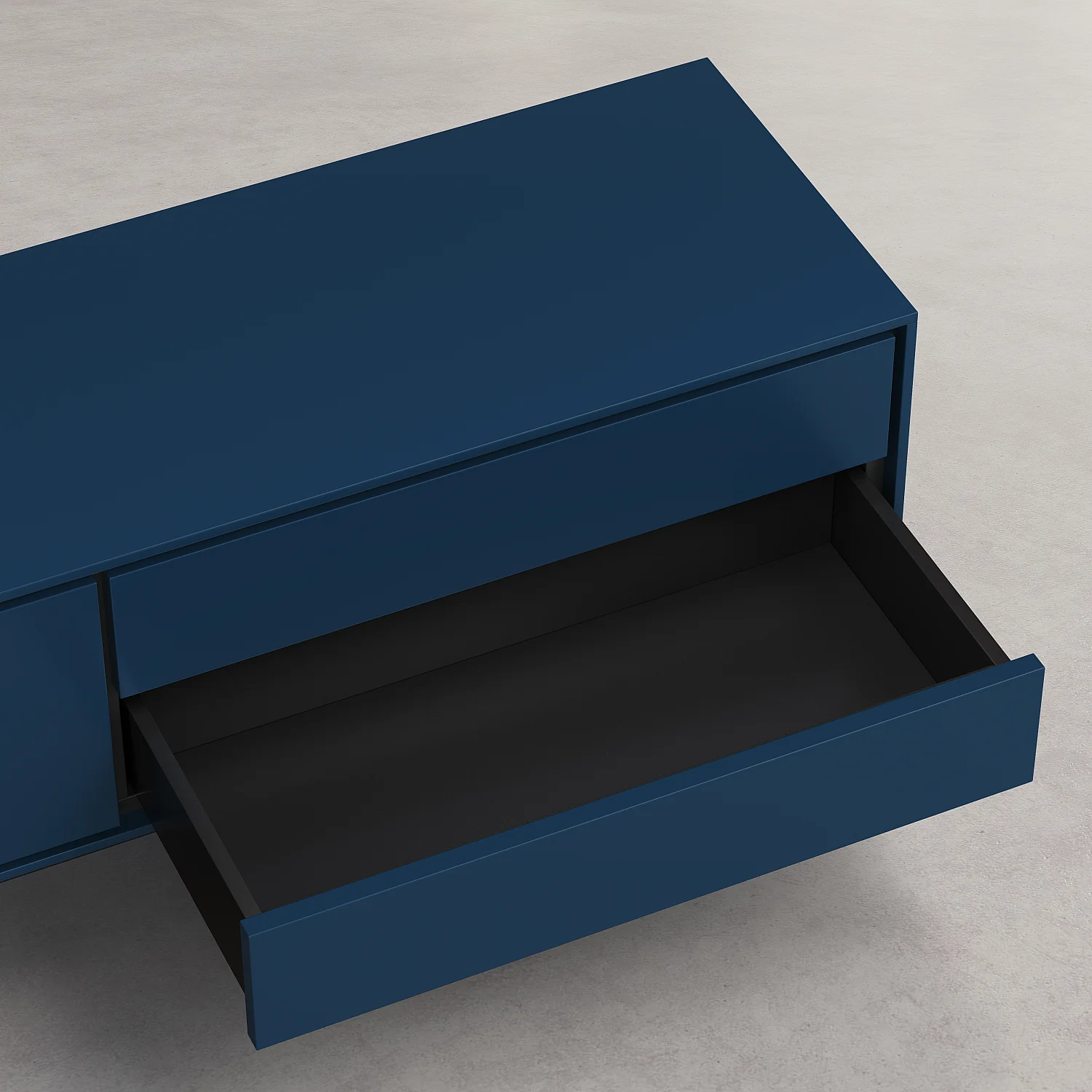 Meuble TV 2 portes et 2 tiroirs - Bleu pétrole - Design by Céline Mognon Fichet - 3