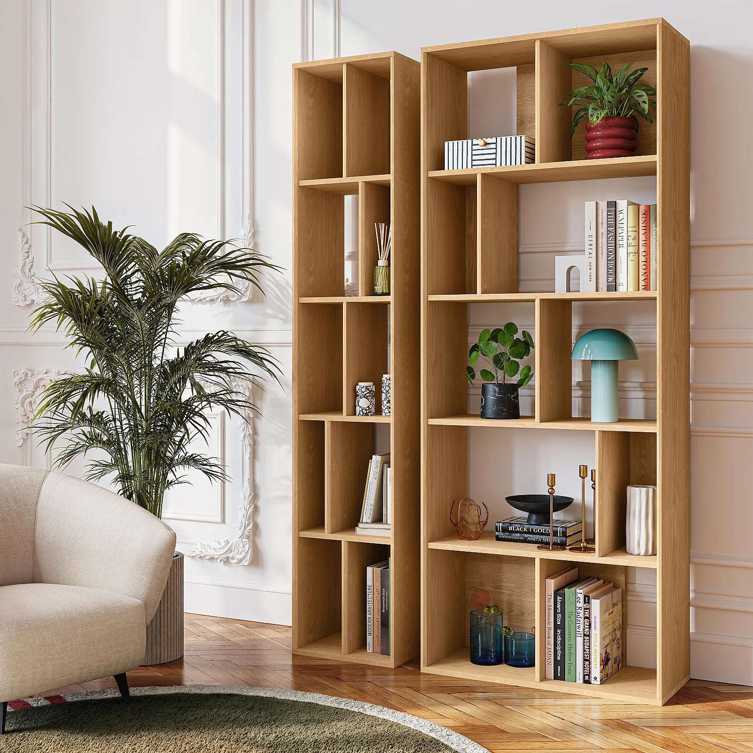 Großes Eichenbücherregal - Natur - Design by Hélèna Pille - 2