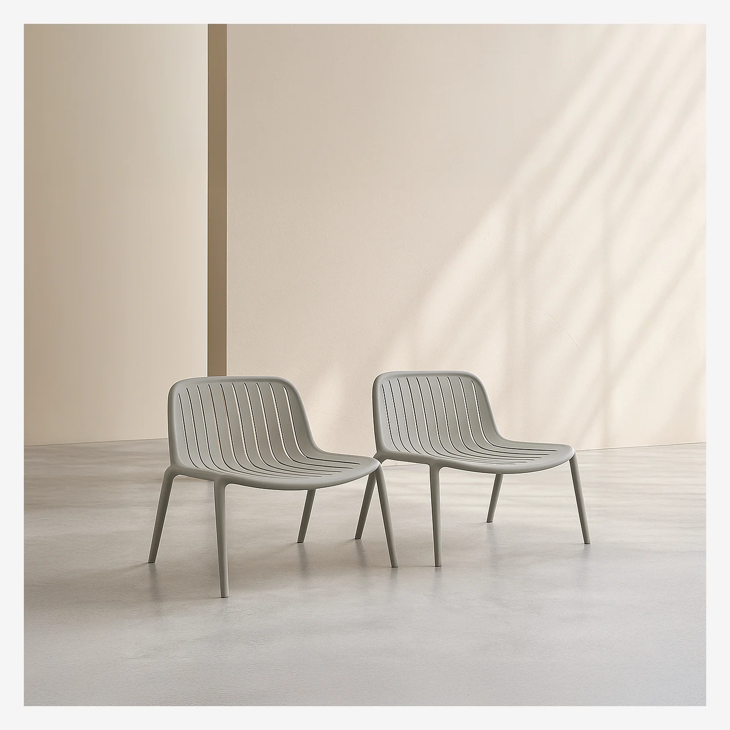 Lot de 2 fauteuils de jardin en polypropylène - Gris argile - 2