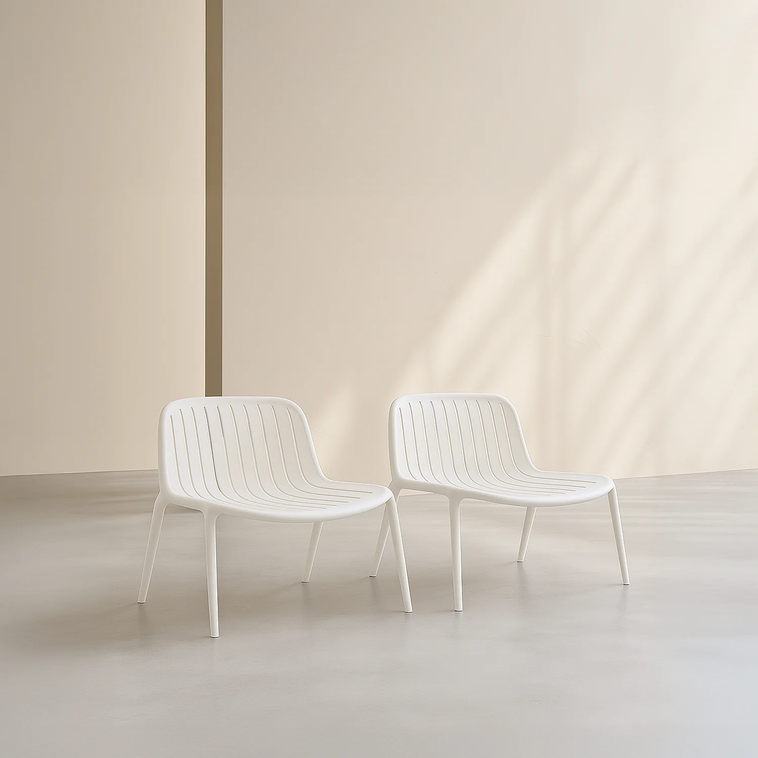 Lot de 2 fauteuils de jardin en polypropylène - Blanc opalin - 1