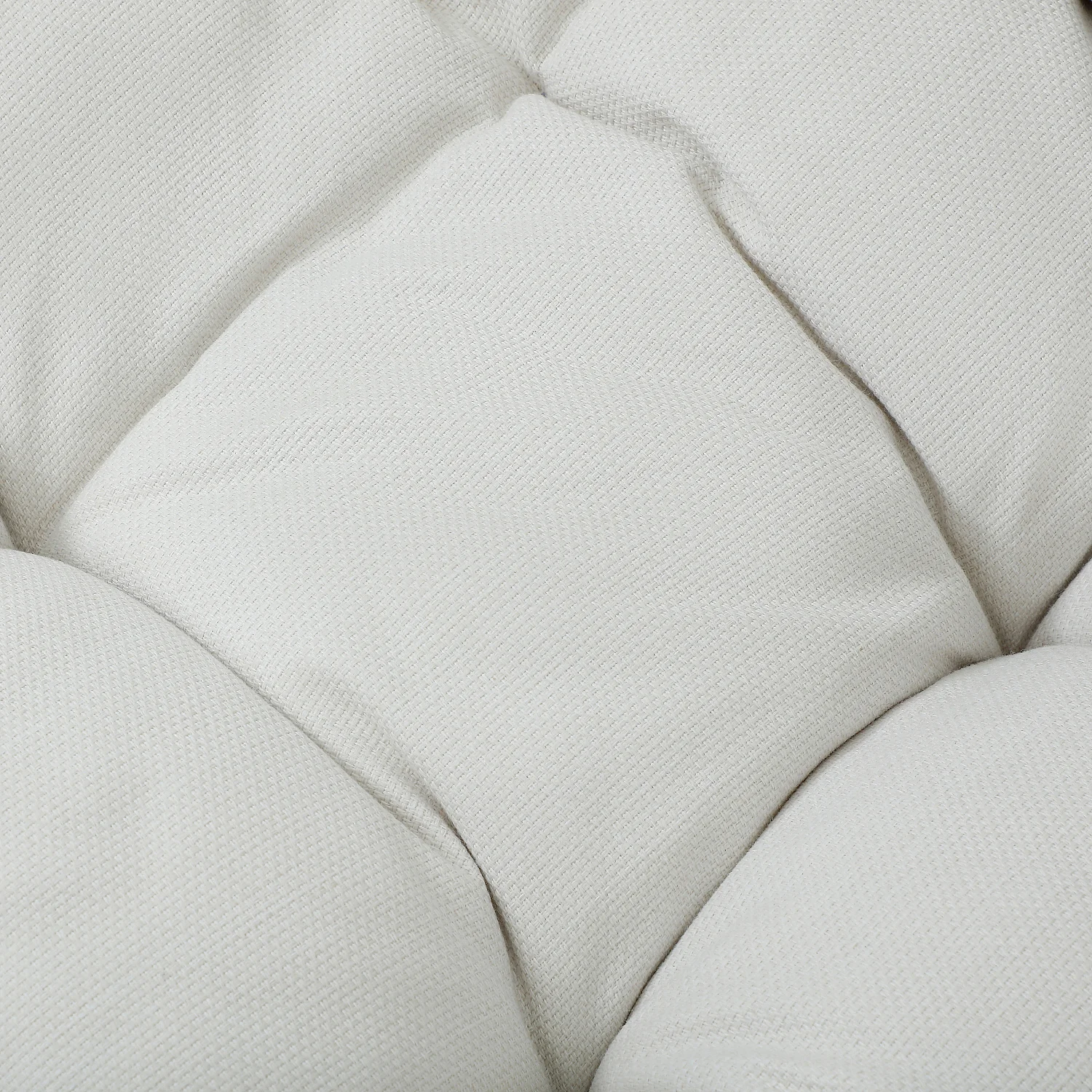 Fauteuil suspendu 2 places pour extérieur en résine tressée - Vert kaki et blanc - 4