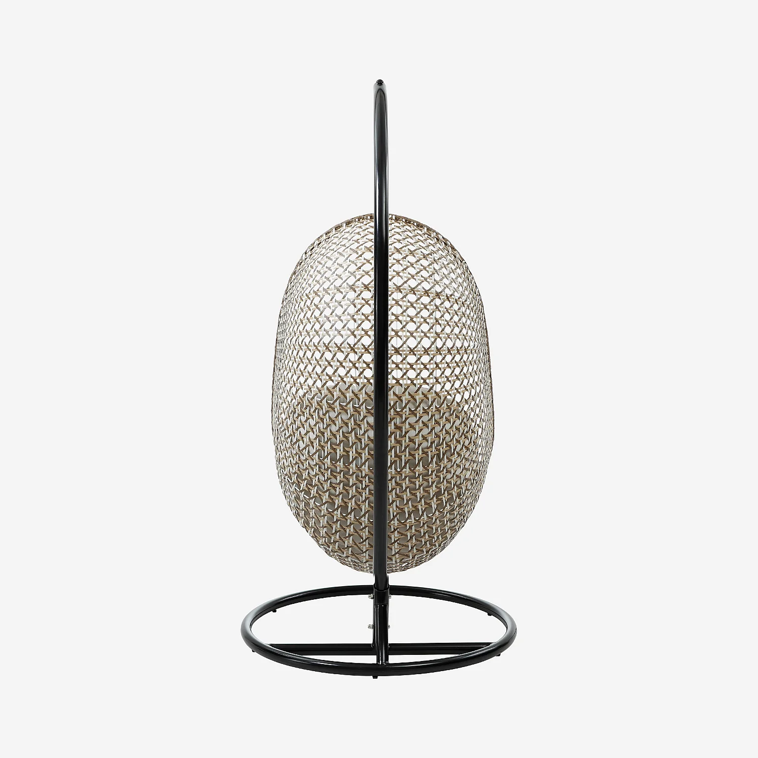 Fauteuil suspendu pour extérieur en résine tressée - Moka et noir - 4