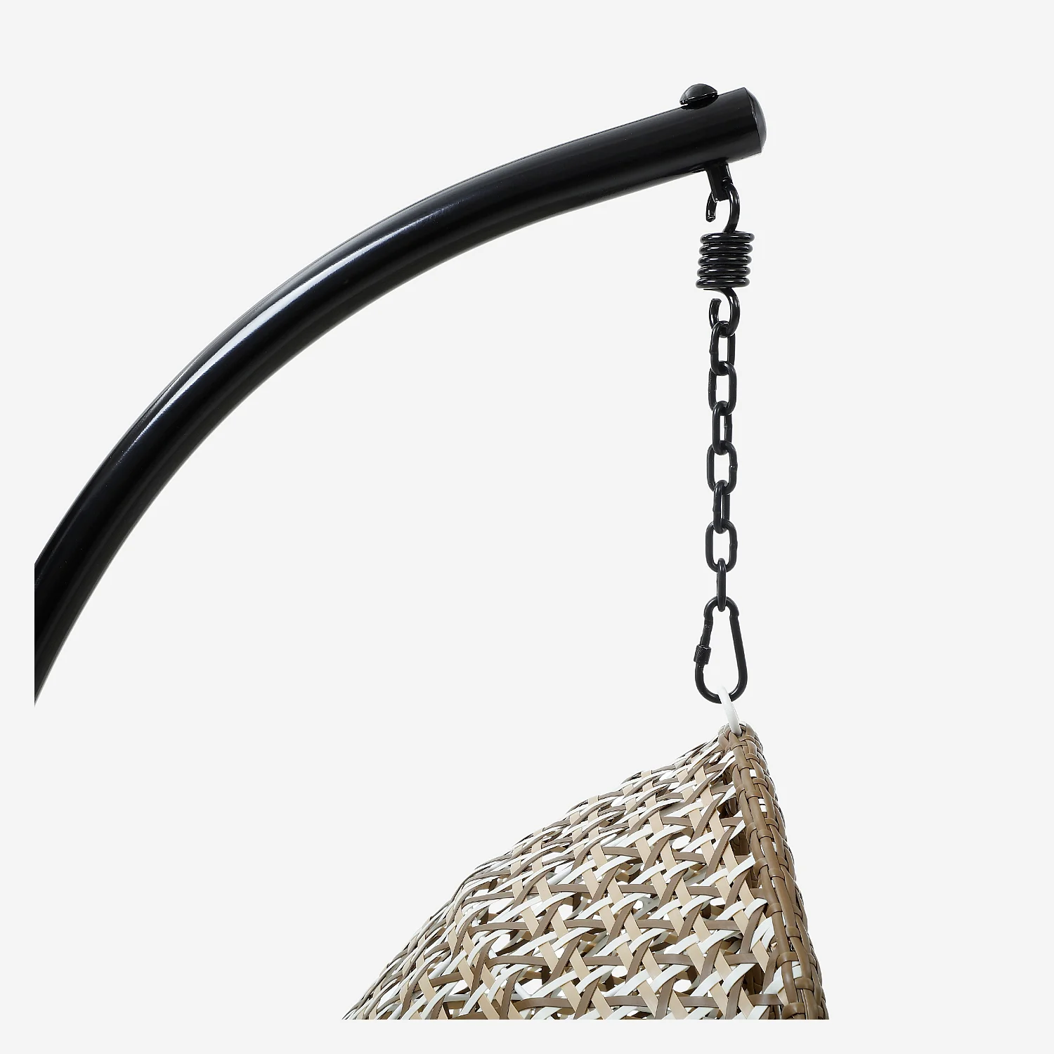 Fauteuil suspendu pour extérieur en résine tressée - Moka et noir - 5