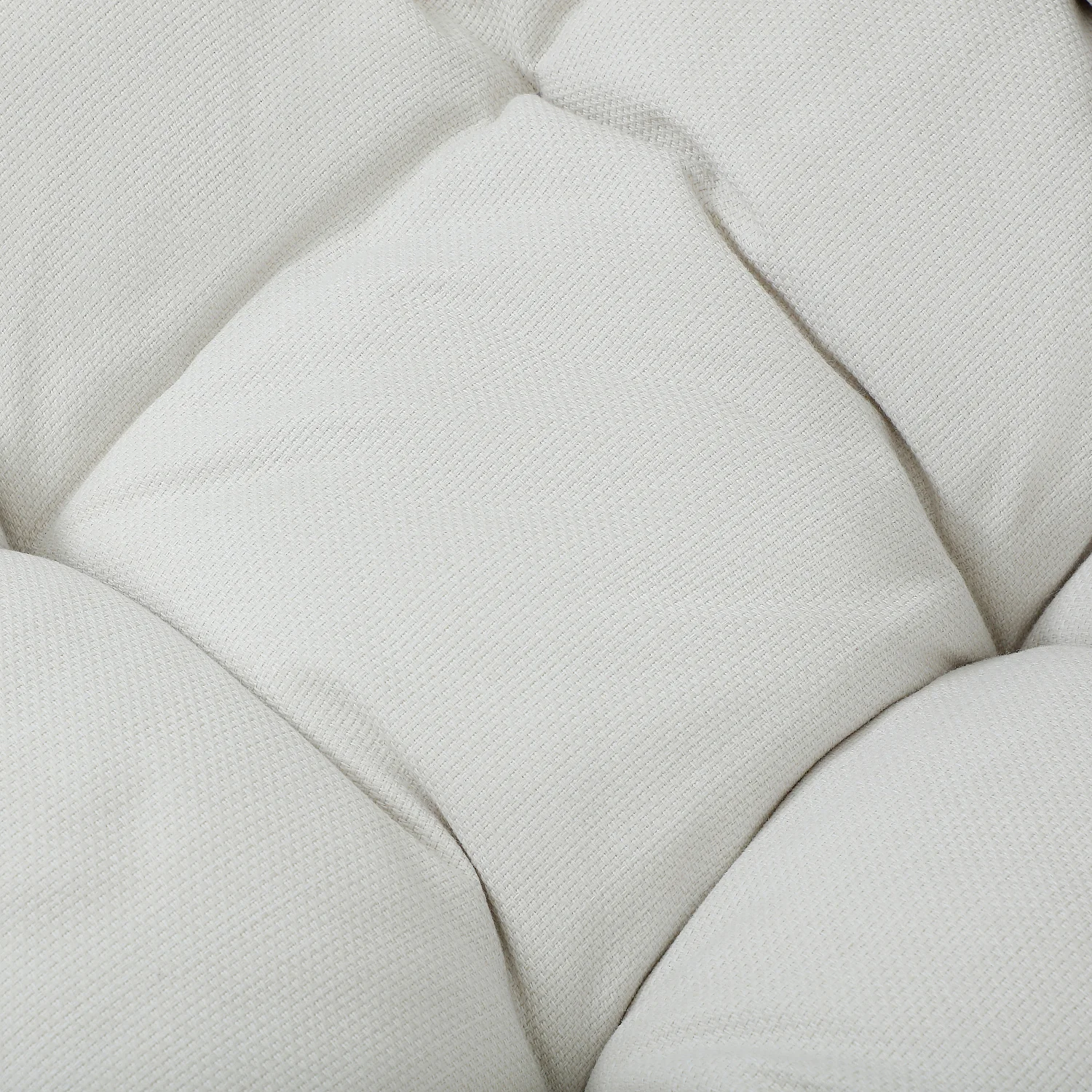 Hengestol for utendørs i flettet kunstrotting - Mokka og hvit - 3