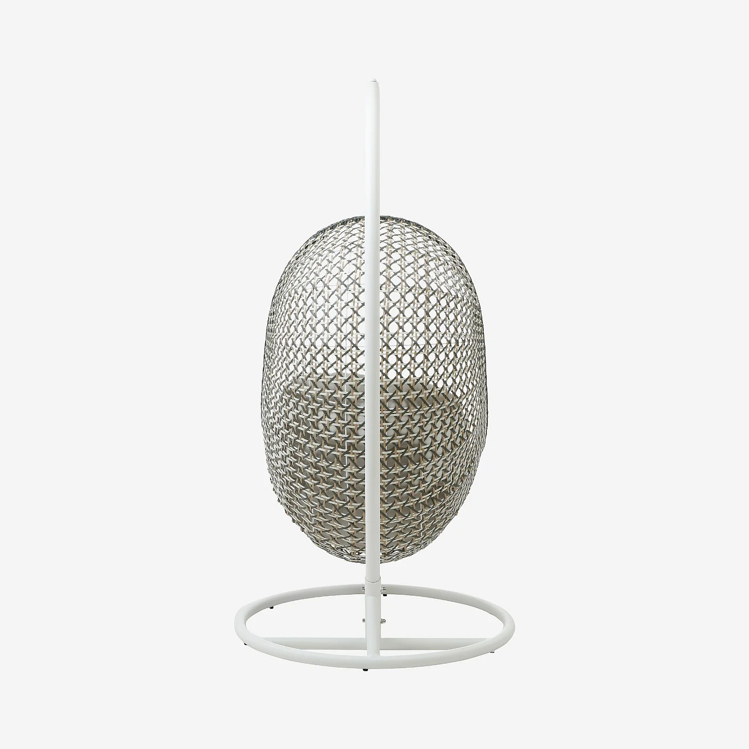 Fauteuil suspendu pour extérieur en résine tressée - Vert kaki et blanc - 4