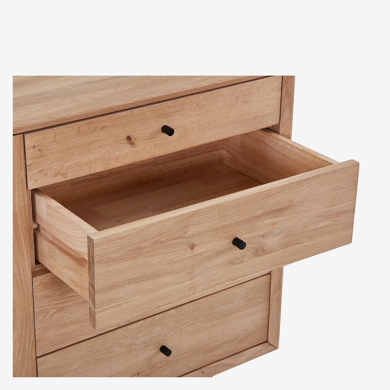 Sideboard mit 2 Türen und 4 Schubladen aus massiver Eiche - Natur - 2