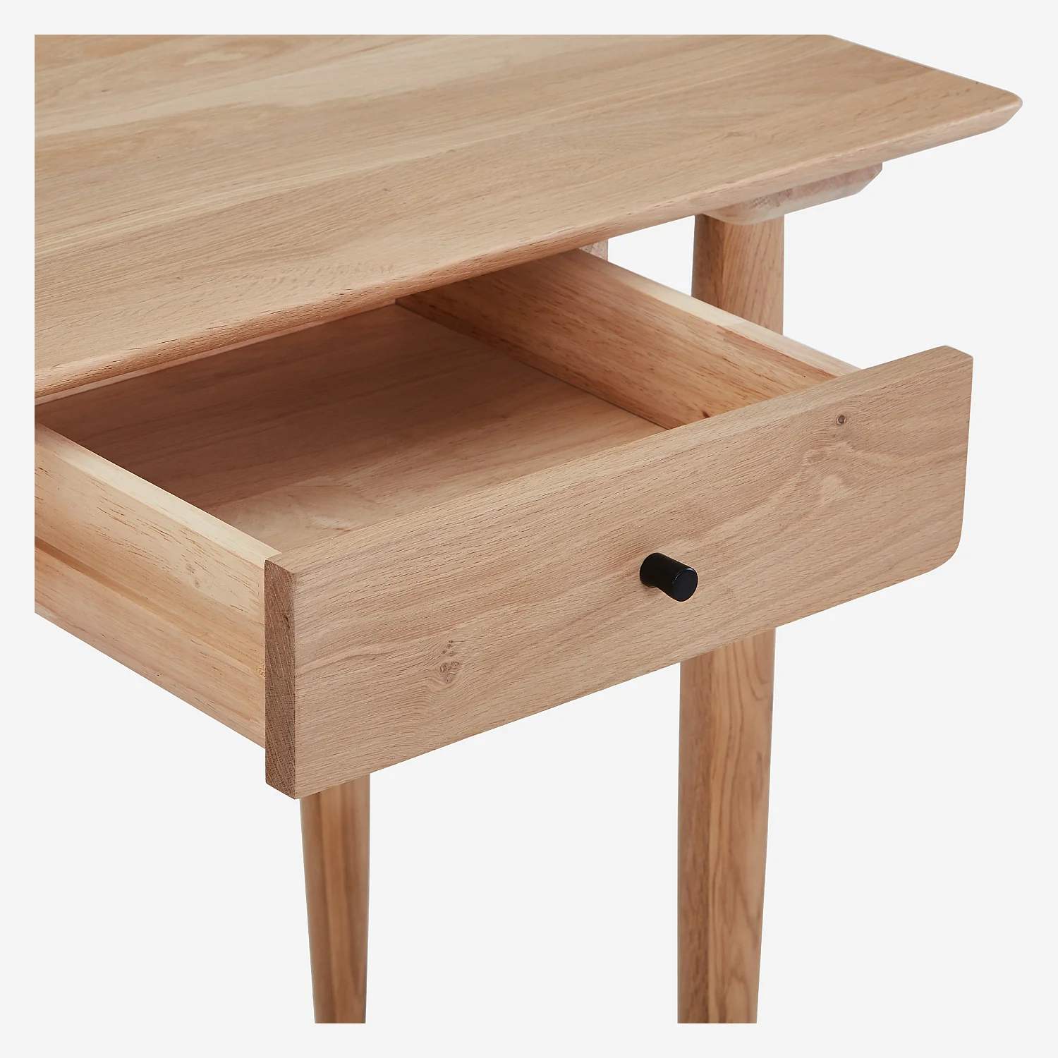 Schreibtisch mit 2 Schubladen aus massiver Eiche - Natur - 2