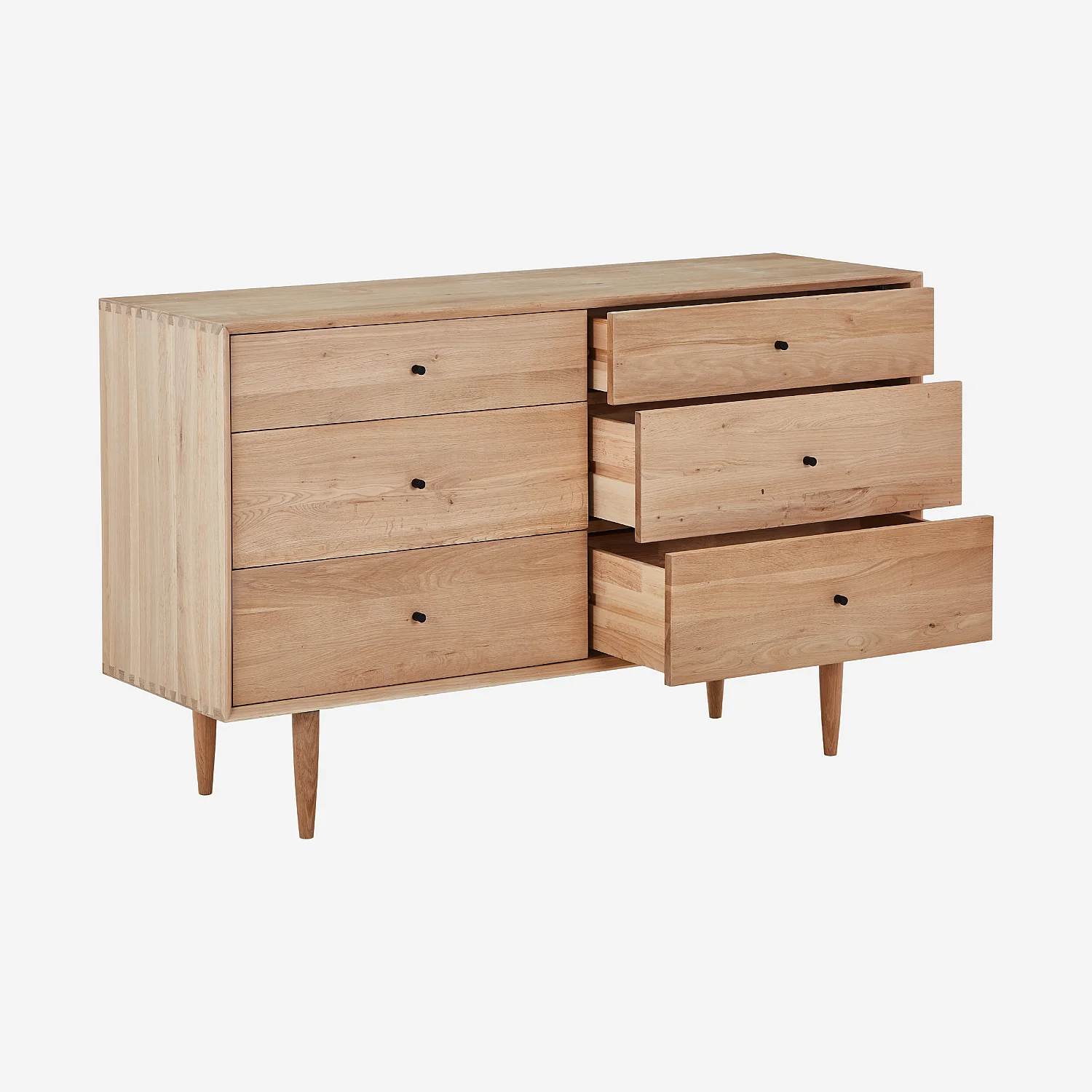 Commode 6 tiroirs en chêne massif - Naturel - 5