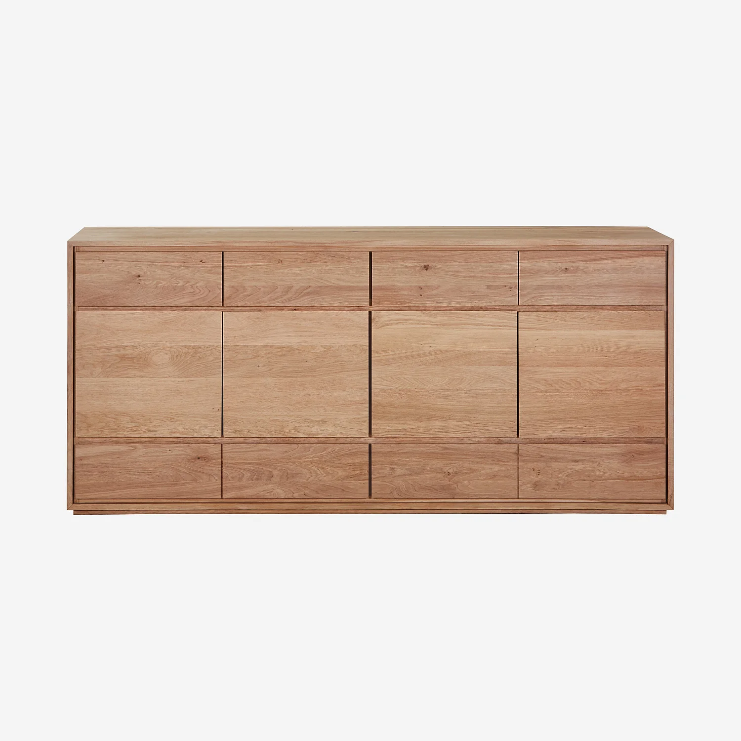 Sideboard mit 4 Türen und 6 Schubladen aus massiver Eiche - Natur - 1