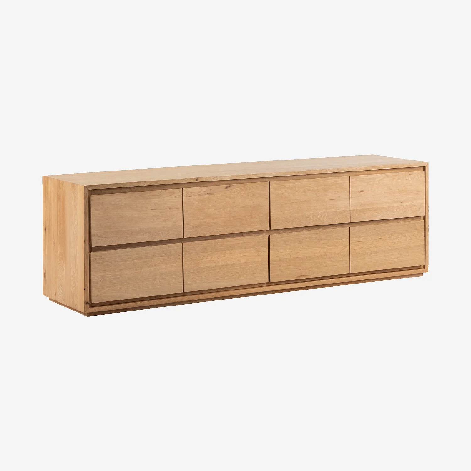Kommode mit 4 Schubladen aus massiver Eiche - Natur - 4