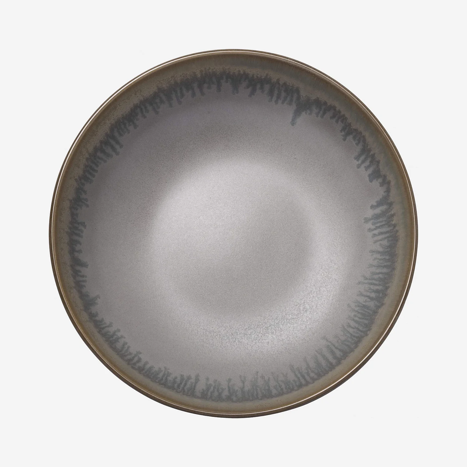 Lot de 4 bols en grès - 17,5 cm - Bleu et marron - 2