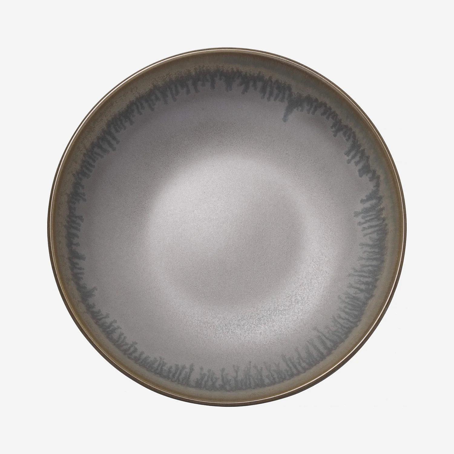 Lot de 4 bols en grès - 17,5 cm - Bleu et marron - 2