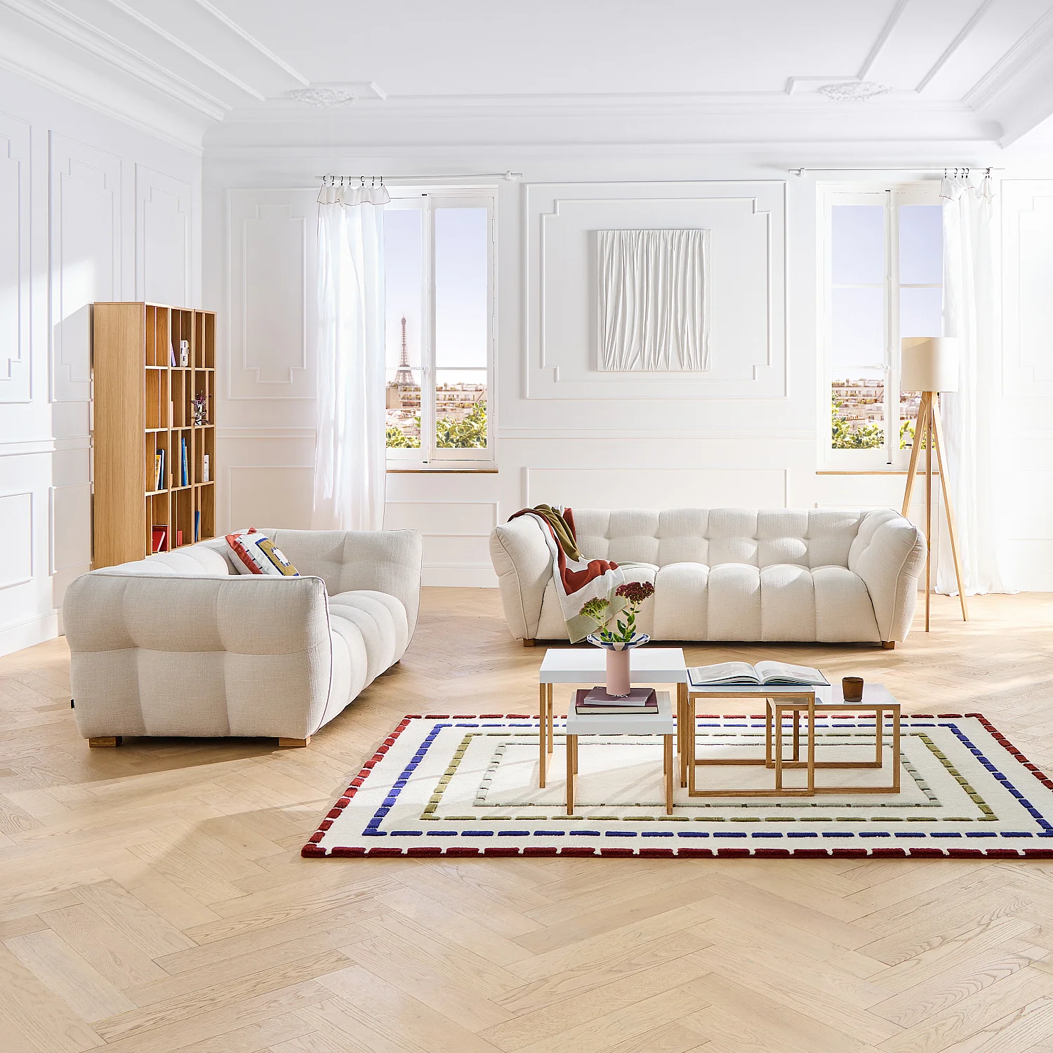 Tappeto annodato in lana - 170 x 240 cm - Ecru - Design by Floriane Jacques - 3