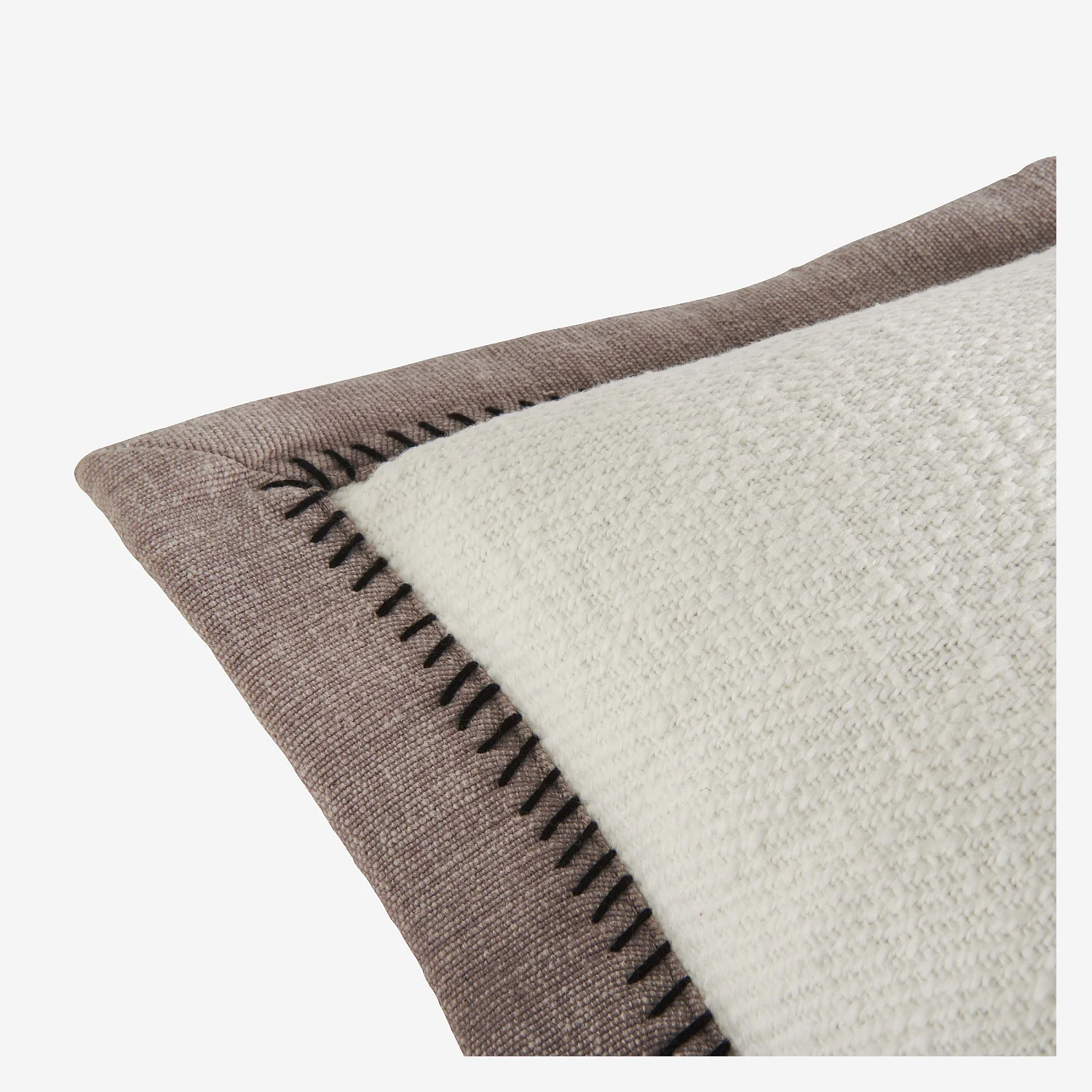 Coussin en coton - 30 x 50 cm - Ecru et lilas - 5