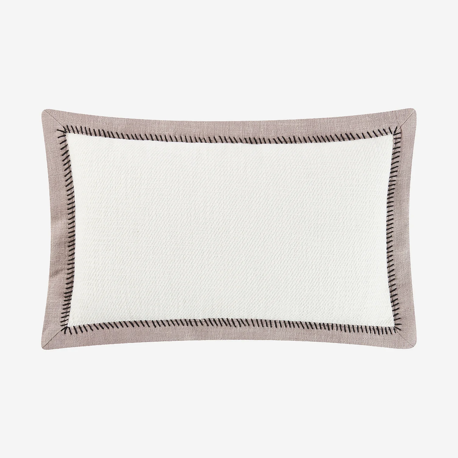 Coussin en coton - 30 x 50 cm - Ecru et lilas - 2