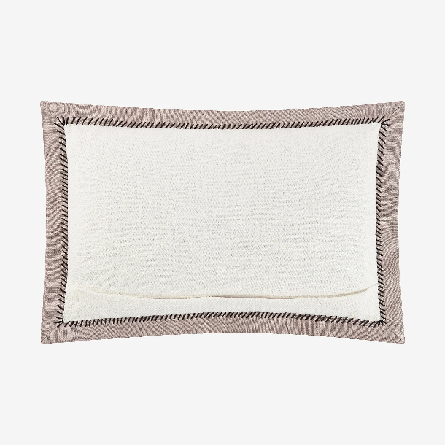 Coussin en coton - 30 x 50 cm - Ecru et lilas - 6