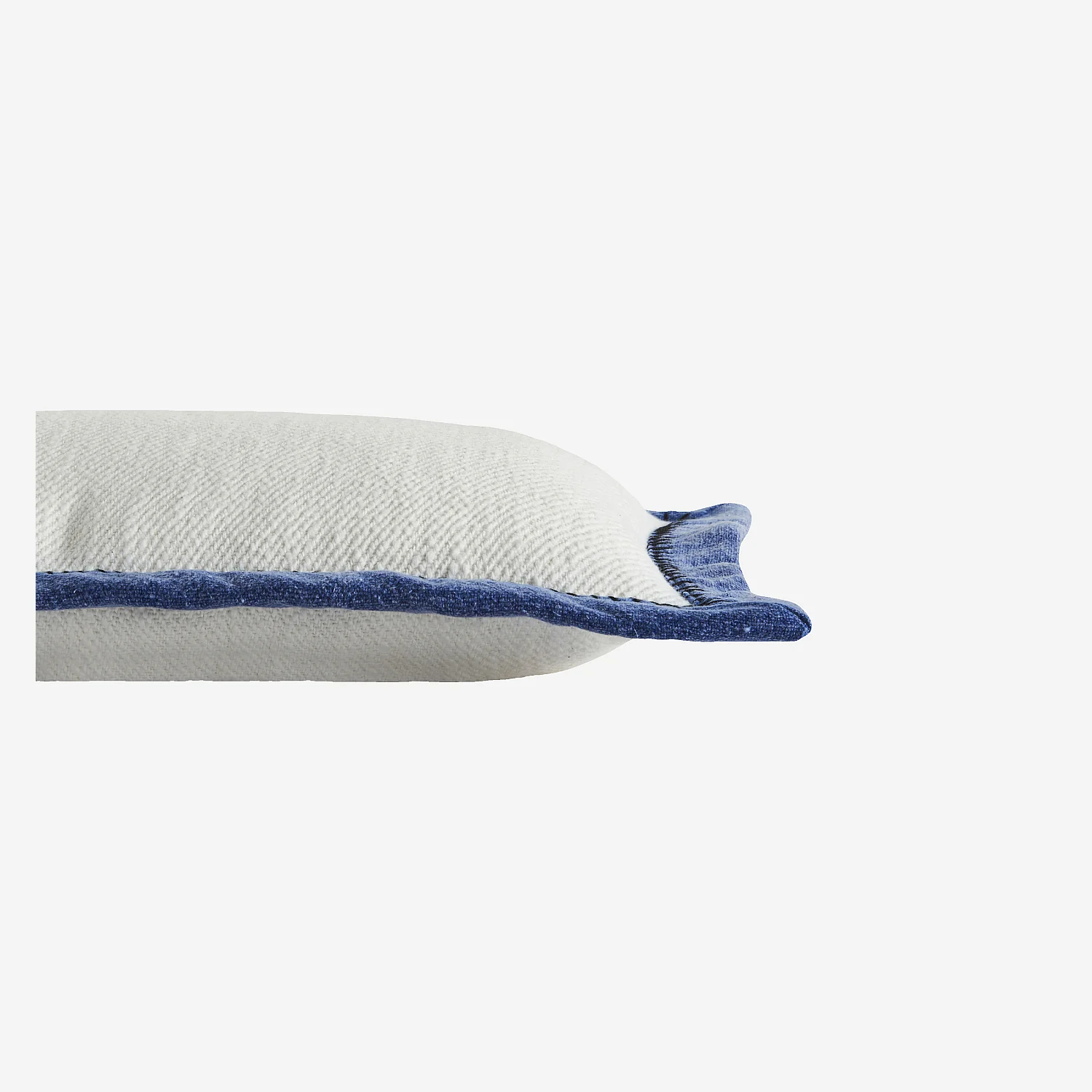 Coussin en coton - 30 x 50 cm - Ecru et bleu - 4