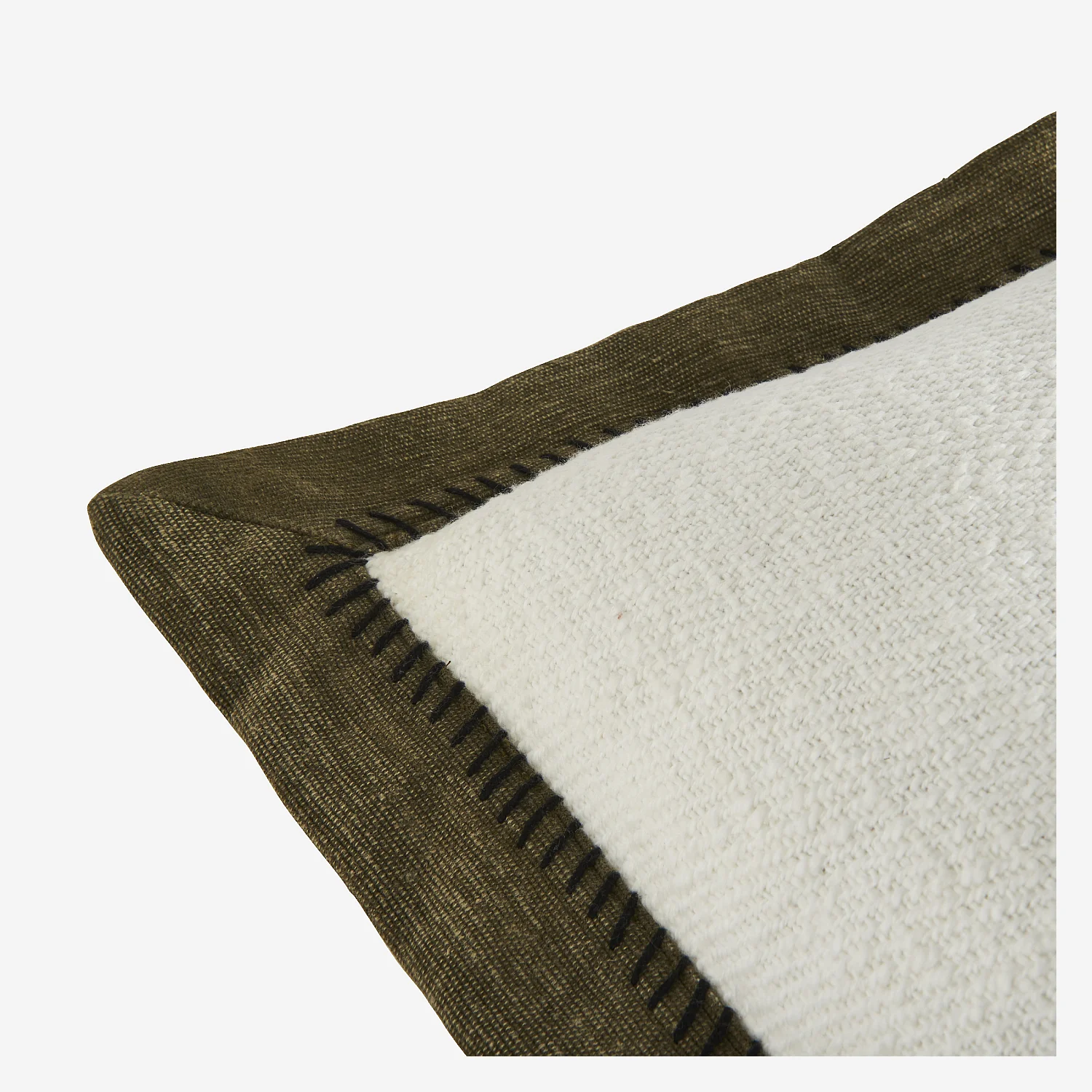 Coussin en coton - 30 x 50 cm - Ecru et bronze - 5